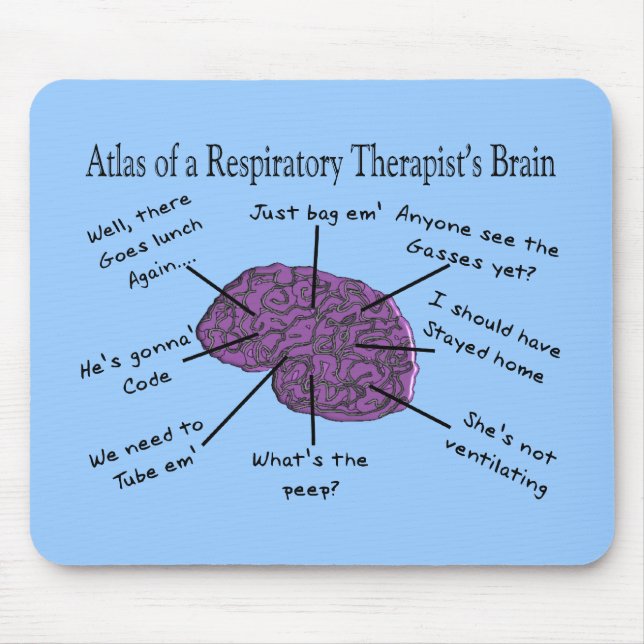 Alfombrilla De Ratón Atlas de un cerebro del terapeuta respiratorio (Frente)