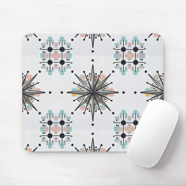 Alfombrilla De Ratón Atomic Starburst Retro Mid Century Modern (Con ratón)
