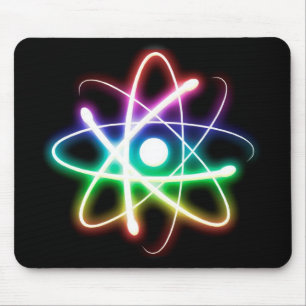 Alfombrilla De Ratón Átomo brillante colorido   Nerd