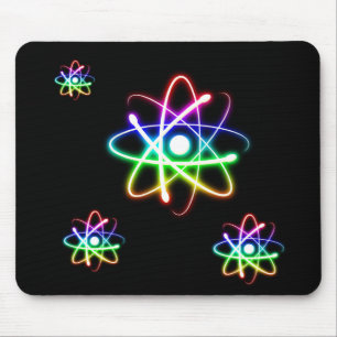 Alfombrilla De Ratón Átomos brillantes y coloridos   Regalo científic