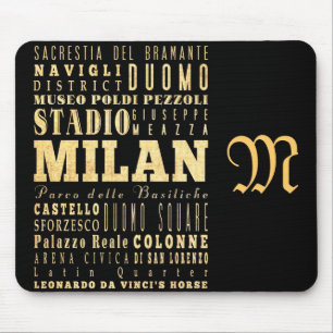 Alfombrilla De Ratón Atracciones y lugares famosos de Milano, Italia
