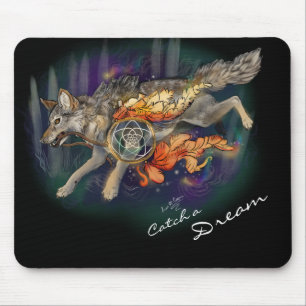 Alfombrilla De Ratón Atrapar un sueño, Dreamcatcher Wolf~mousepad