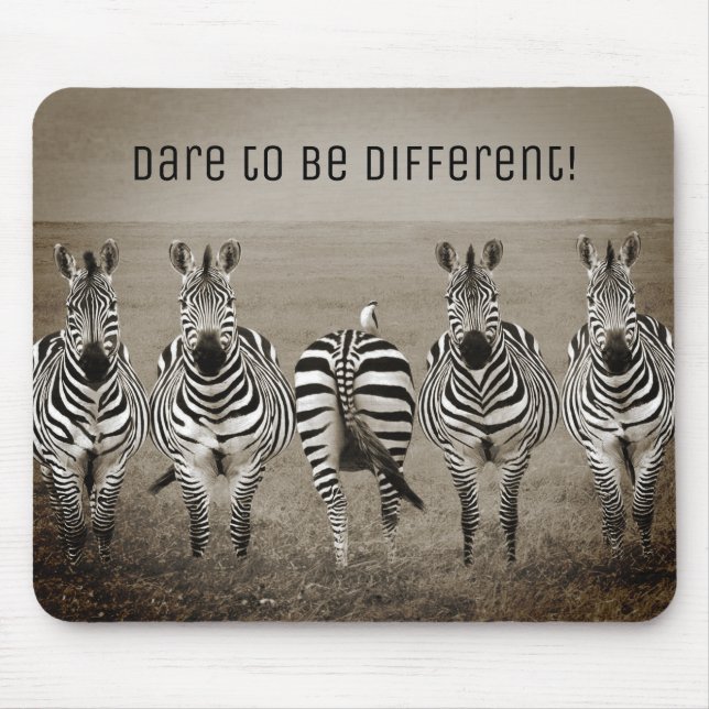 Alfombrilla De Ratón ¡Atrévete a ser diferente! Zebra Mouse Pad (Frente)