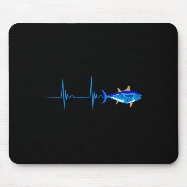 Alfombrilla De Ratón Atún rojo latido Ekg Pescado de mar profundo (Frente)