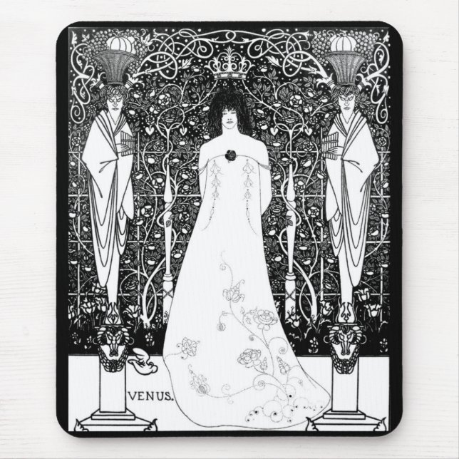 Alfombrilla De Ratón Aubrey Beardsley, Venus between the boundary God (Frente)