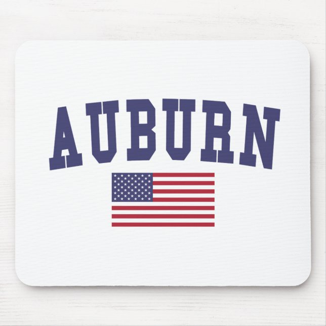 Alfombrilla De Ratón Auburn AL US Flag (Frente)