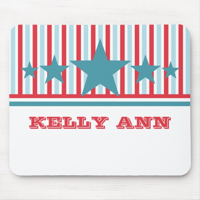Alfombrilla De Ratón Audaz 4 de Julio Estrellas y Rayas Mousepad (Frente)