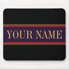 Alfombrilla De Ratón Audaz negrita Black Purple Brillante Rayas Verdes
