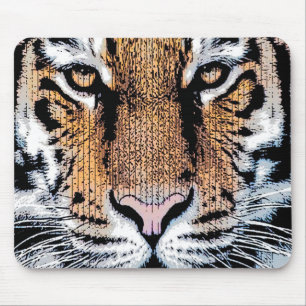 Alfombrilla De Ratón Audaz Retrato de Tigre Estilo de Prensa Gráfica