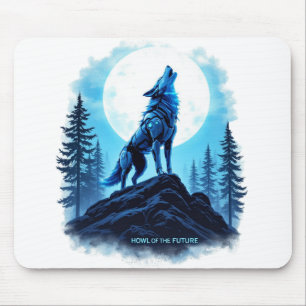 Alfombrilla De Ratón Aúl del futuro - Robotic Wolf Mousepad
