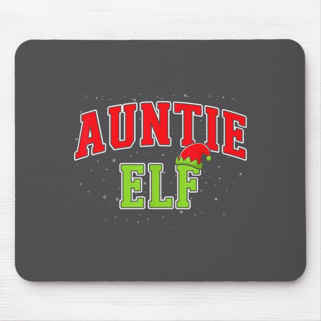 Alfombrilla De Ratón Auntie Elf Christmas Family Matching Group Xmas Si (Frente)