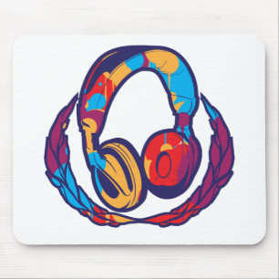 Alfombrilla De Ratón Auriculares coloridos