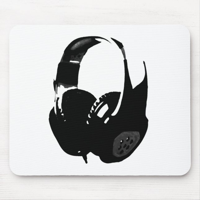 Alfombrilla De Ratón Auriculares de Pop Art (Frente)