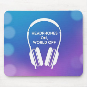 Alfombrilla De Ratón Auriculares Puesto Mundo Apagado