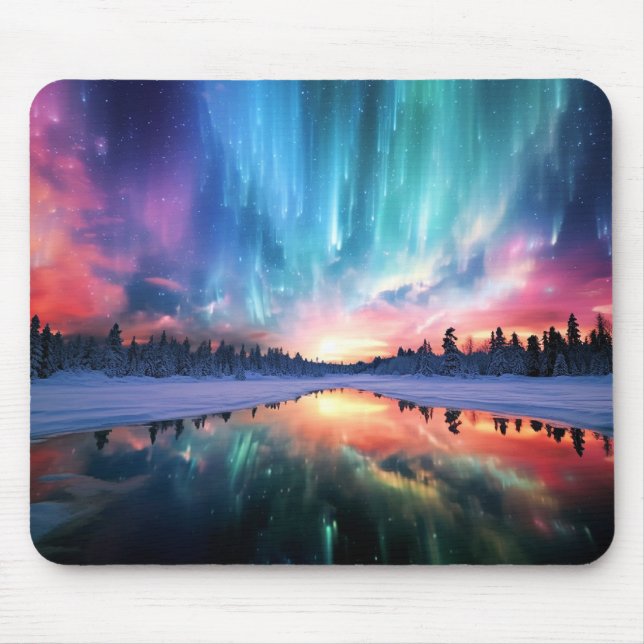 Alfombrilla De Ratón Aurora boreal, luces del norte, (Frente)