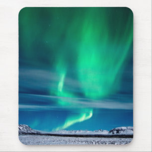 Alfombrilla De Ratón Aurora Borealis sobre Mosfellsheiði