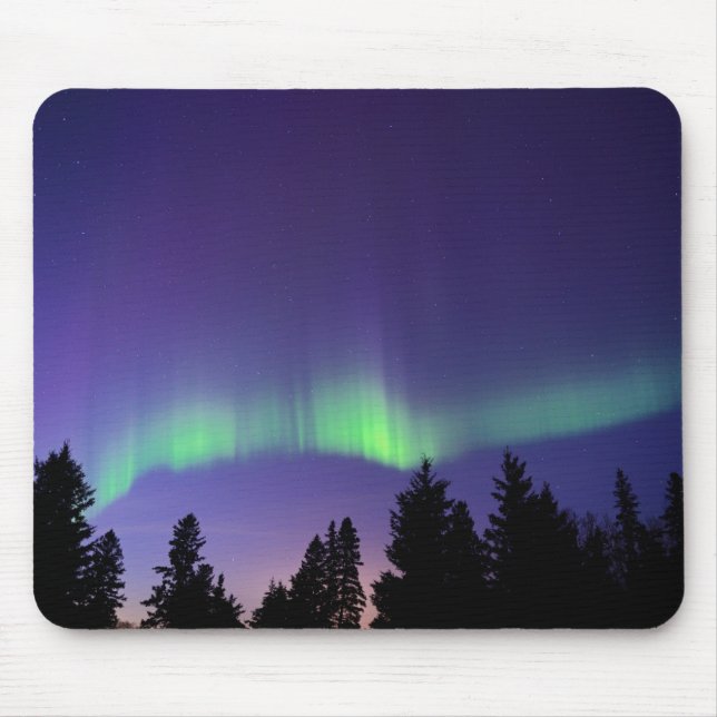 Alfombrilla De Ratón Aurora Borealis & Trees | Manitoba, Canadá (Frente)
