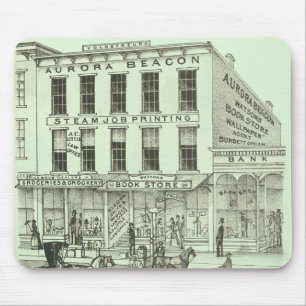 Alfombrilla De Ratón Aurora Illinois Aurora Beacon News 1871 Stone Lith