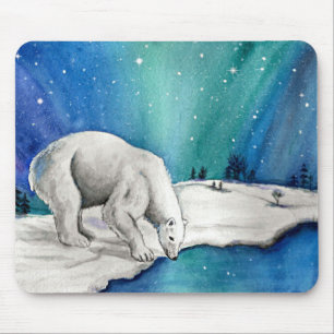 Alfombrilla De Ratón Aurora Polar Bear