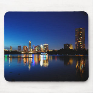 Alfombrilla De Ratón Austin Texas Downtown Night Skyline Ladybird Lake