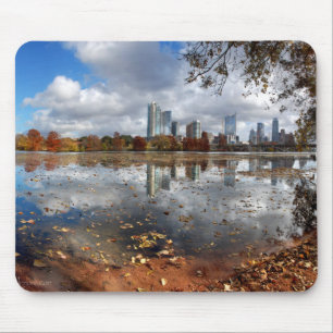 Alfombrilla De Ratón Austin Texas Downtown Skyline desde el lago Ladybi