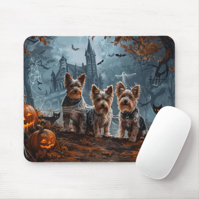 Alfombrilla De Ratón Australia Terrier Halloween Noche Doggy Delight (Con ratón)