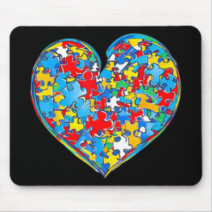 Alfombrilla De Ratón Autism Awareness Puzzle Piece Love Heart Valentine