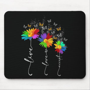 Alfombrilla De Ratón Autism Awareness Shirt Live Love Accept Autism Flo