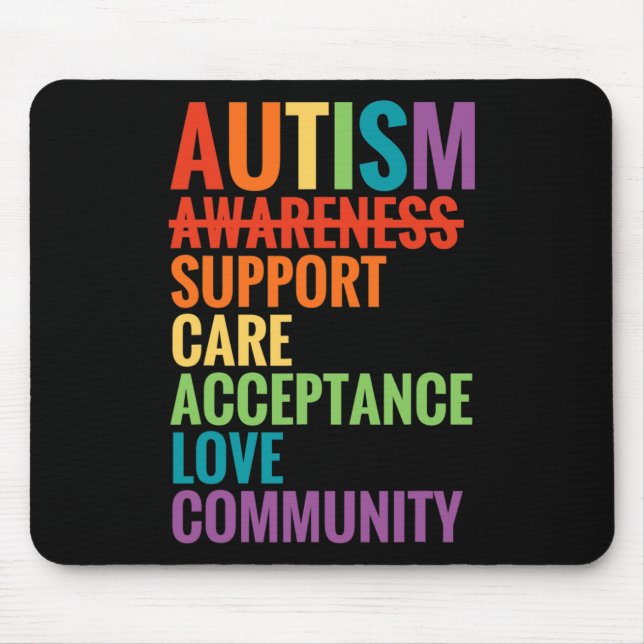 Alfombrilla De Ratón Autism Awareness Support Care Aceptación de la ate (Frente)
