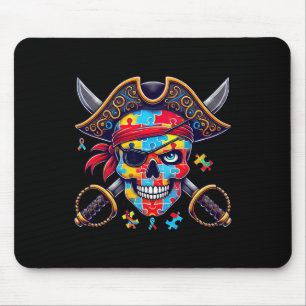 Alfombrilla De Ratón Autism Skeleton Pirate Skull Halloween hombres muj