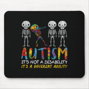 Alfombrilla De Ratón Autismo Awerness - Skeleton Dabbing Autistic Kids 
