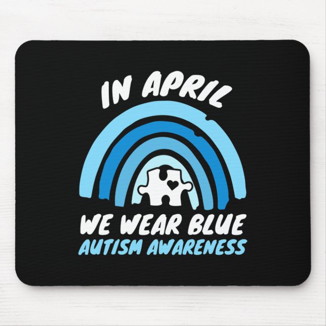 Alfombrilla De Ratón Autismo Conciencia Abril Azul Amor Apoyo autista (Frente)