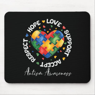 Alfombrilla De Ratón Autismo Conciencia Amor Piezas de rompecabezas del