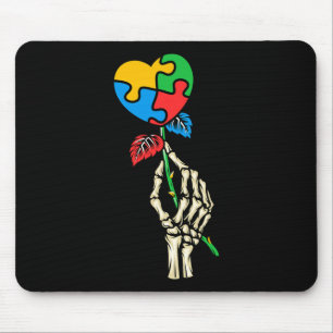 Alfombrilla De Ratón Autismo Conciencia Calavera Rosa de autismo Pieza