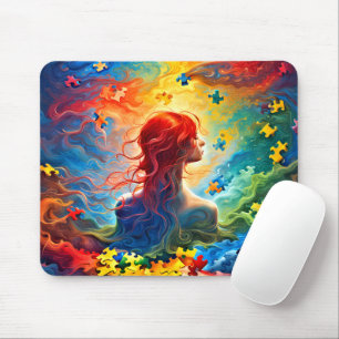 Alfombrilla De Ratón Autismo de colores vivos Mamá Mousepad
