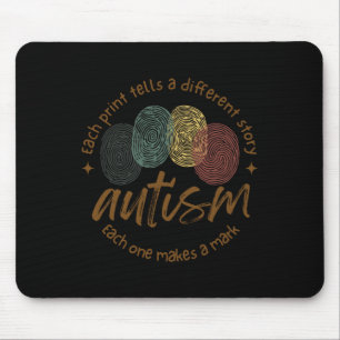 Alfombrilla De Ratón Autismo De Huellas Digitales Cada Impresión Dice U