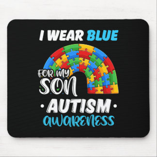 Alfombrilla De Ratón Autismo Del Rompecabezas Del Arcoiris Que Uso Azul