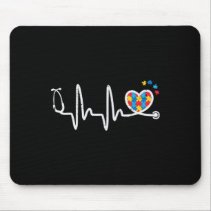 Alfombrilla De Ratón Autismo Heartbeat Stethoscope Enfermería