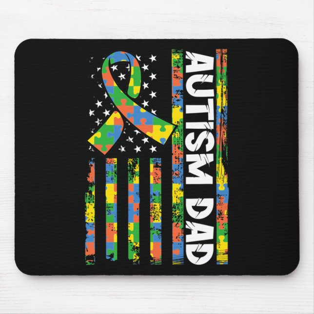 Alfombrilla De Ratón Autismo Papá Discapacidades Mes Awarene (Frente)