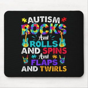 Alfombrilla De Ratón Autismo Rocks Rolls Spins Activa Conciencia Niños