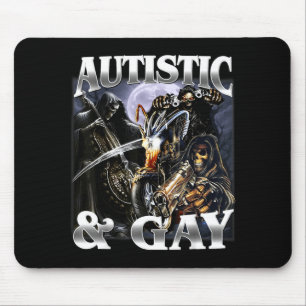 Alfombrilla De Ratón Autista y gay chistoso esqueleto duro meme bootleg