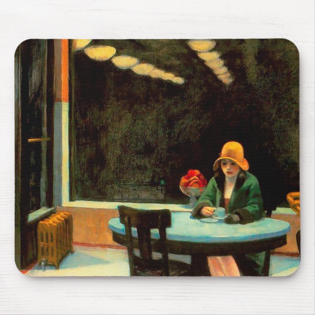 Alfombrilla De Ratón Automat de Edward Hopper (Frente)