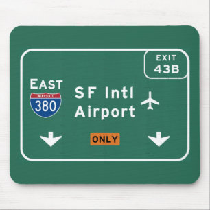 Alfombrilla De Ratón Autopista del aeropuerto I-380 E de la SFO de San