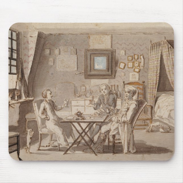 Alfombrilla De Ratón Autorretrato con dos hombres jovenes (pluma y (Frente)