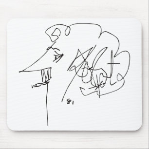 Alfombrilla De Ratón Autorretrato de Kurt Vonnegut