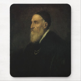 Alfombrilla De Ratón Autorretrato de Tiziano, Arte Renacentista Antiguo