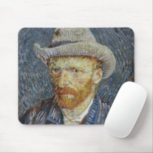 Alfombrilla De Ratón Autorretrato de Van Gogh con sombrero de fieltro g