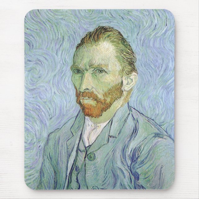 Alfombrilla De Ratón Autorretrato en azul de Vincent van Gogh (Frente)