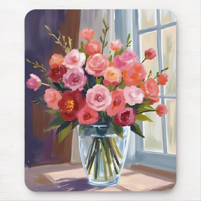 Alfombrilla De Ratón Autumn Rose Bouquet Floral Fall (Frente)