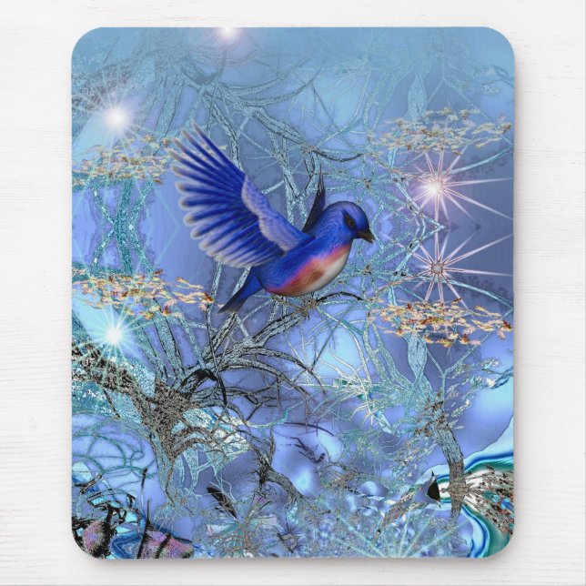 Alfombrilla De Ratón Ave azul Mousepad (Frente)